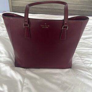 Kate Spade New York Burgundy Leather Tote Bag – Used Once